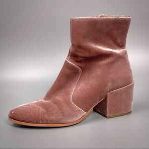 Blush Pink Velvet Ankle Boot / Dolce Vita / 8